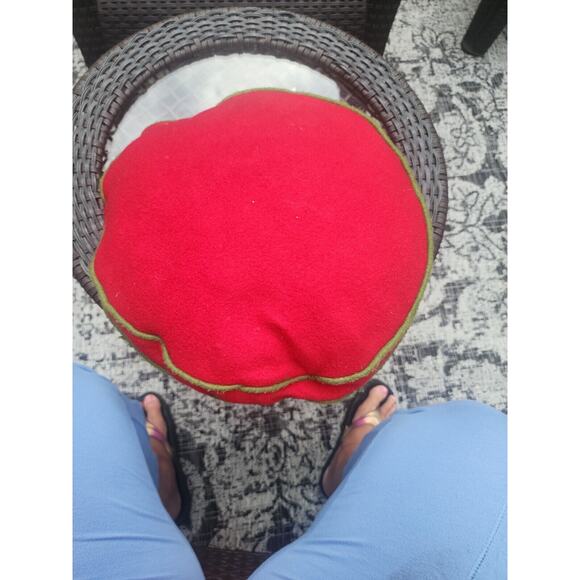 St. Nicholas Square 3D Round Holiday Pillow w/ Snowmen - Picture 7 of 14